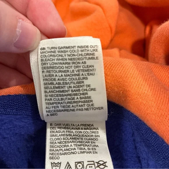 THE NORTH FACE Hoodie Women's XL Half Dome Pullover Sweater Kangaroo Pocket Blue - Picture 6 of 6